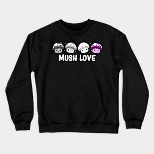 Subtle Asexual Pride Flag Lgbtqia Cute Kawaii Mushroom Crewneck Sweatshirt